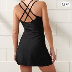 Abercrombie & Fitch Black Strappy Crossback Tennis Dress